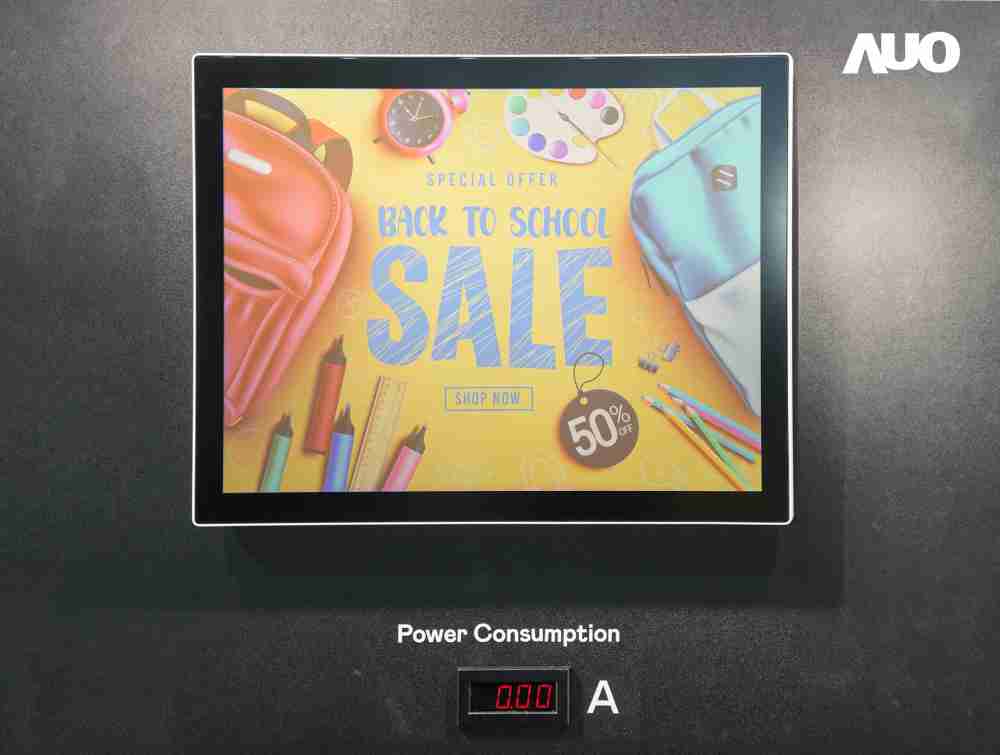 2121非凡展示胆固醇液晶超低耗能户外全彩显示器，，，，ChLC（胆固醇液晶）以双稳态技术使静态显示零功耗，，，具省电、、、、高彩度、、环保的特性，，，，还整合软硬件系统解决方案，，，，可透过单一云端平台管理